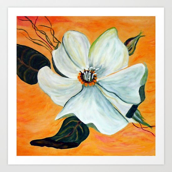 White Flower Art Print