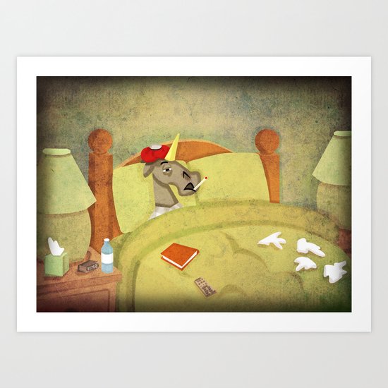 Flu Unicorn Art Print