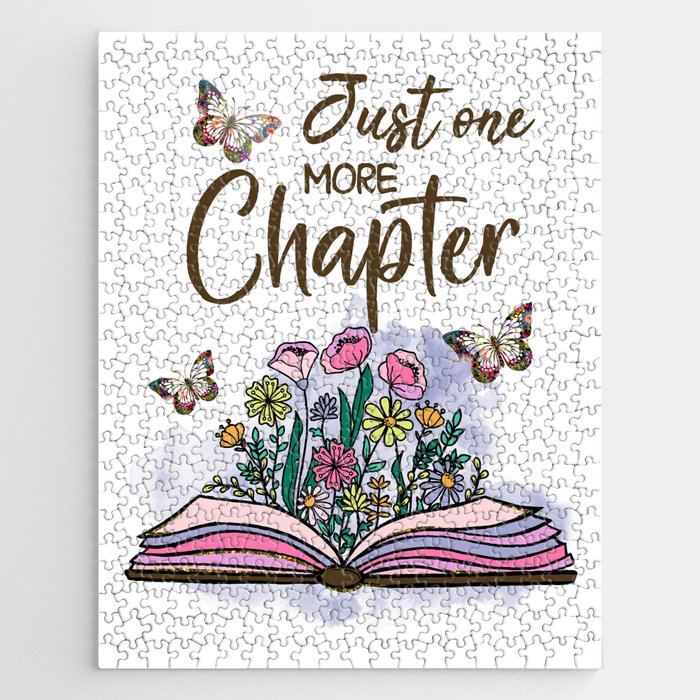 Just One More Chapter Floral Book Jigsaw Puzzle