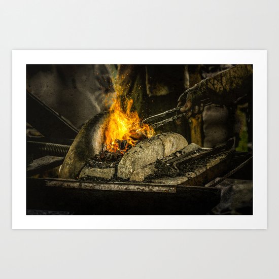 Hot working Art Print