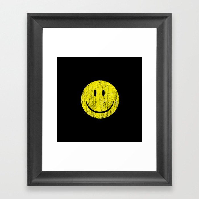 Happy Face Acid House Framed Art Print