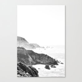 Minimal California Coast Print, Black and White Photography, Coastal Art, Big Sur, California Prints, Travel Photography Canvas Print