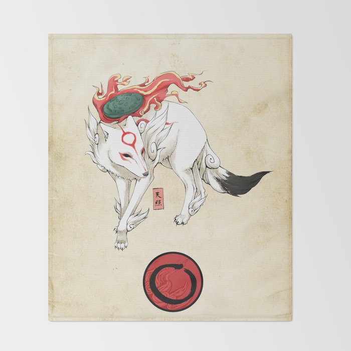 Okami Amaterasu Throw Blanket By Sanatio Society6