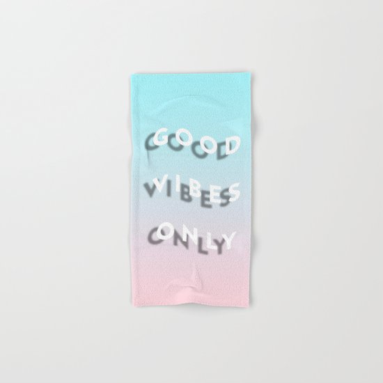 Good Vibes Only - Shadow Gradient - Vaporwave Hand & Bath Towel