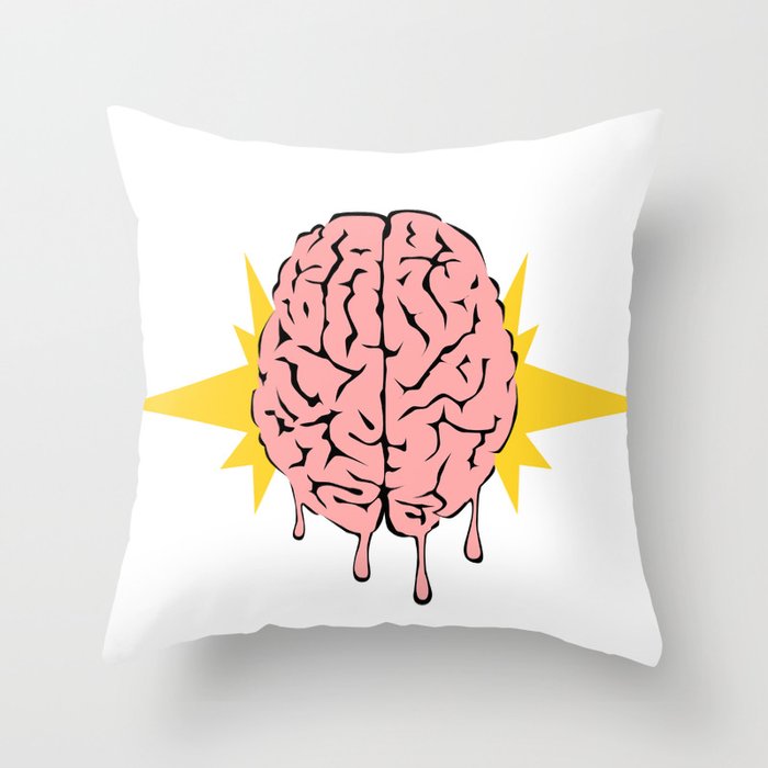 Toys soldiers melting a brain with lasers - funny vector illustration Throw Pillow