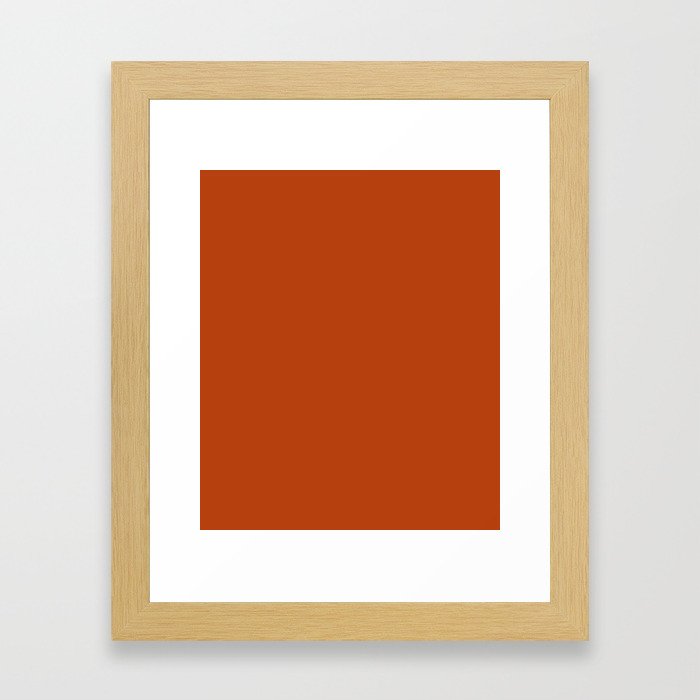 Rust - solid color Framed Art Print