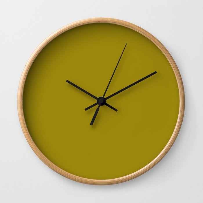 Dark Yellow - solid color Wall Clock