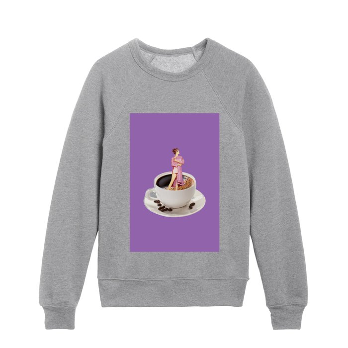 morning person 3 purple Kids Crewneck