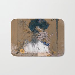 Scraps of a life collage Bath Mat | Contemporaryart, Womanportrait, Flowers, Scraps, Mistery, Creativecollage, Womanface, Digitalpainting, Artisticcollage, Womanhistory 
