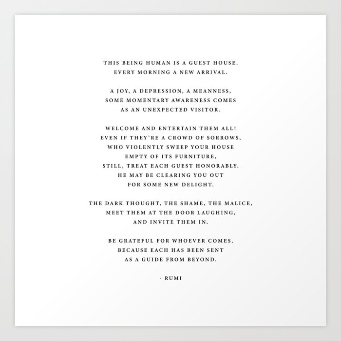 The Guest House Poem Rumi Quote 