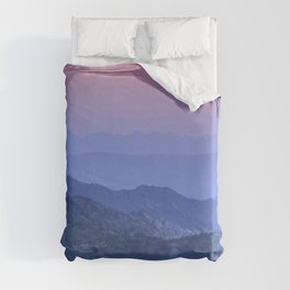 "Mountain dreams II". At sunset. Duvet Cover