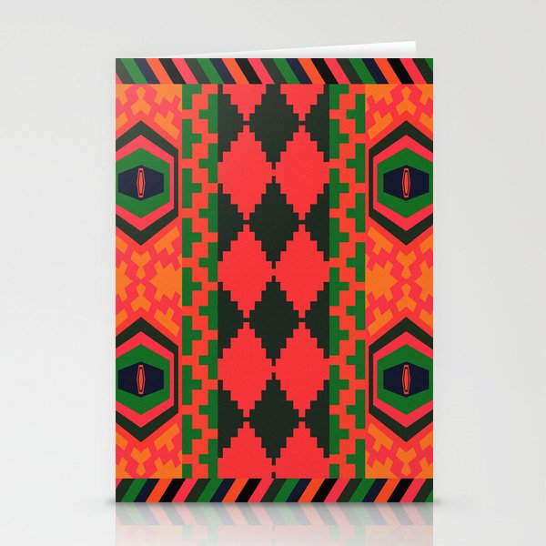 Neon tribal art Stationery Cards