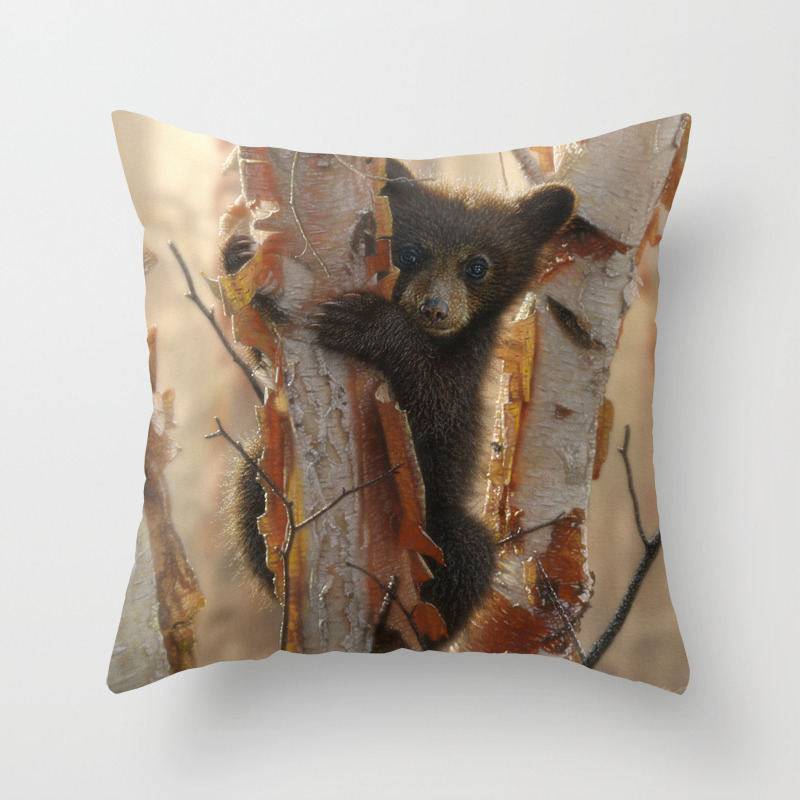 Black Bear Cub Curious Cub Ii Throw Pillow By