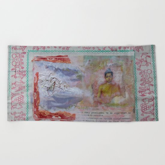 Buddha Collage - JUSTART (c) Beach Towel