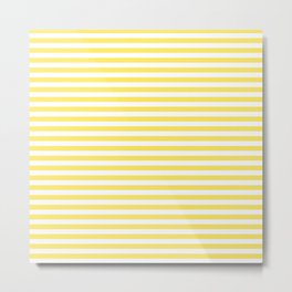 Yellow Provence stripes Metal Print | Retro, Dorm, Stripes, Stripey, Provence, Beachy, White, Yellow, Yellowpattern, Minimal 
