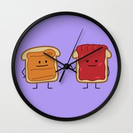 Peanut Butter and Jelly Fist Bump Wall Clock
