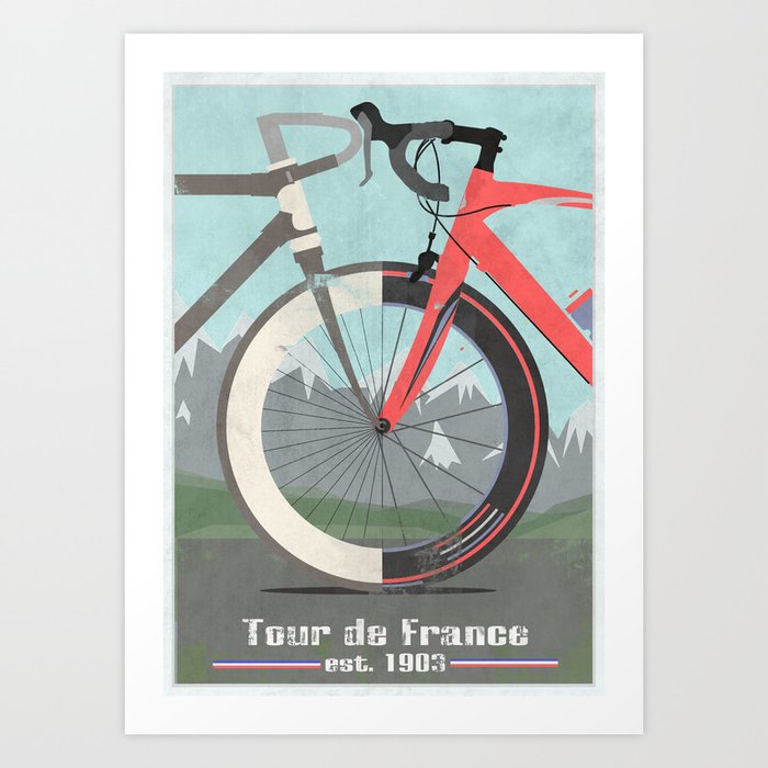 Tour De France Bicycle Art Print
