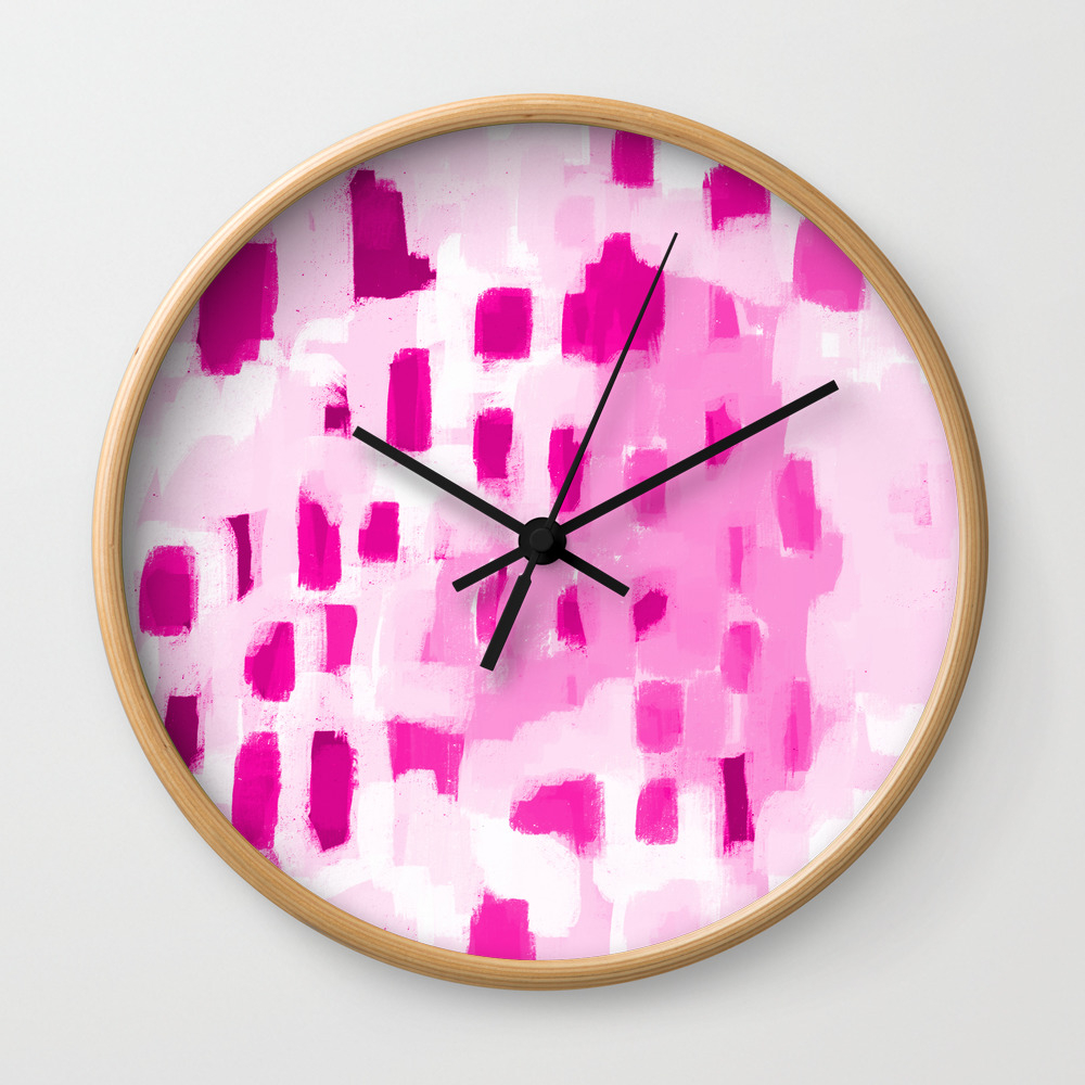 Zimta Pink Abstract Painting Dots Mark Making Canvas Art Decor