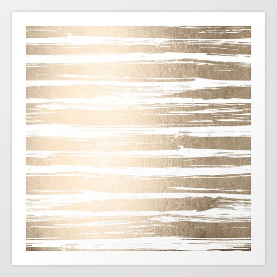 White Gold Sands Painted Stripes Art Print