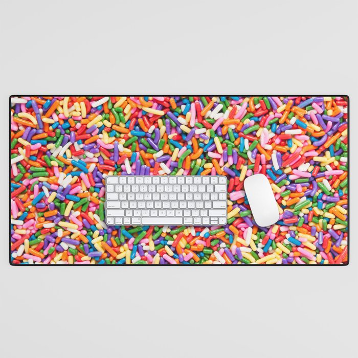 Colorful Rainbow Sprinkles | Sweet Candy Desk Mat
