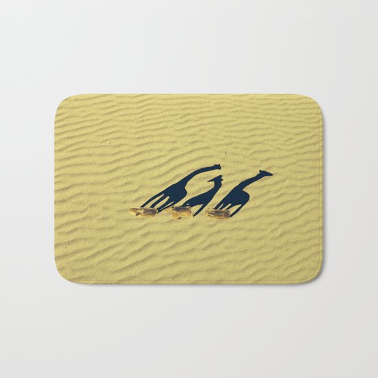 Extended long giraffes' shadows Bath Mat