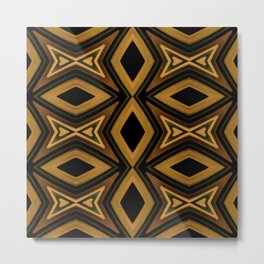Tribal Diamonds Pattern Brown Colors Abstract Design Metal Print | Modules, Elegant, Tribal, Ethnic, Background, Papergift, Digital, Abstract, Graphic Design, Artistic 
