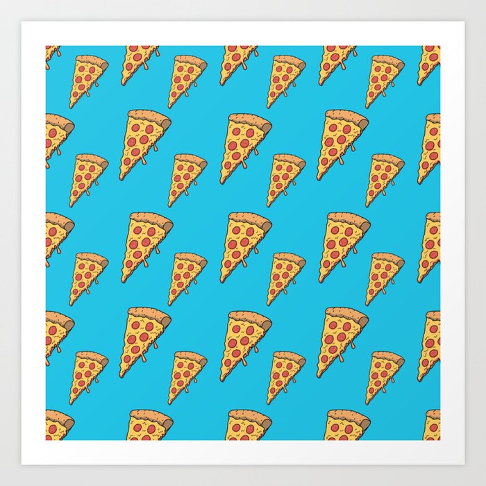 Pizza Retro Repeating Pattern  Art Print