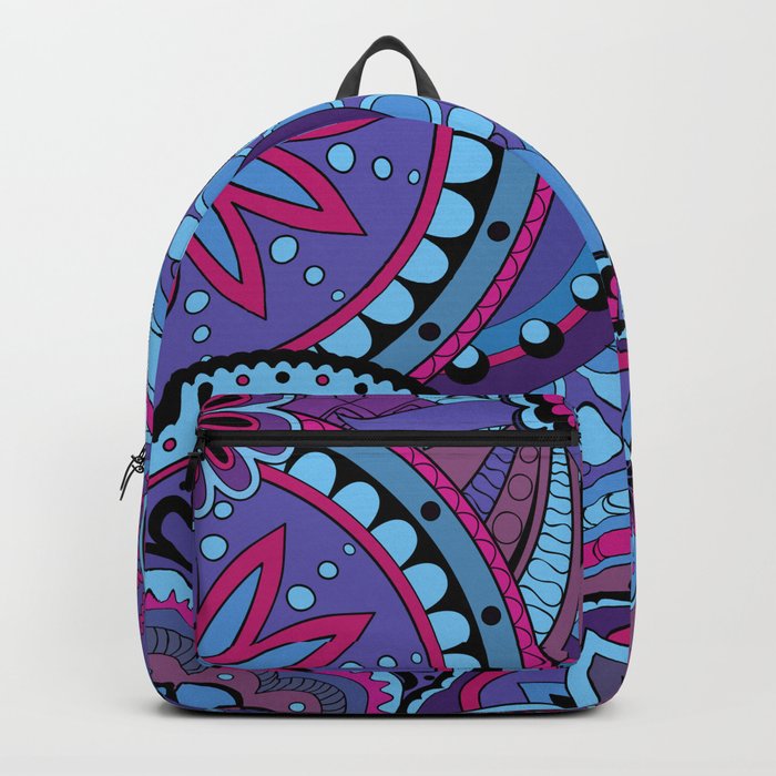 Pattern with violet mandalas Backpack