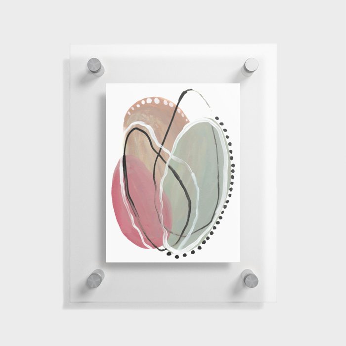 Abstract Acrylic Pink and Green  Floating Acrylic Print