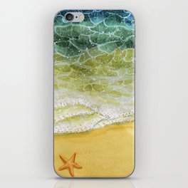 Watercolor - summer beach iPhone Skin