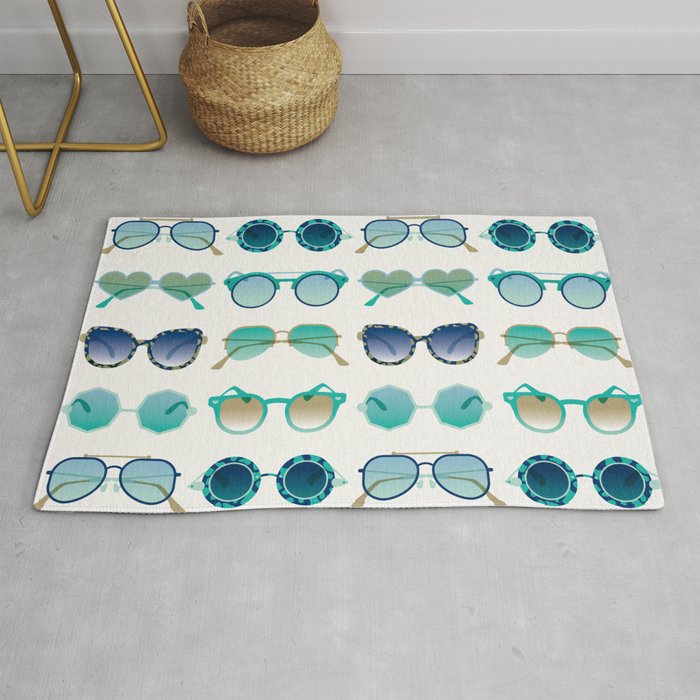 Sunglasses Collection – Turquoise & Navy Palette Rug