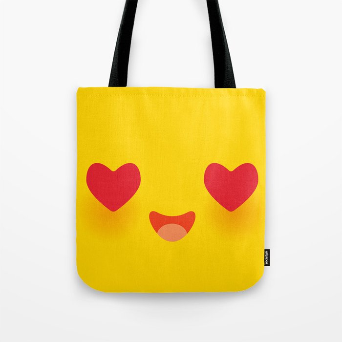 kawaii funny muzzle in love with pink cheeks and big red heart eyes