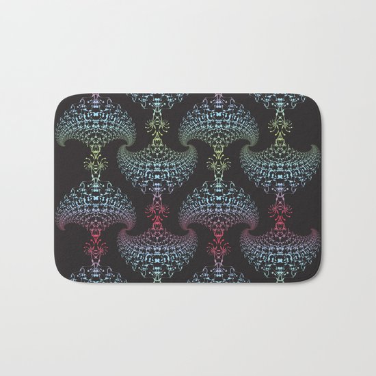 Tribal Eagle Rainbow Pattern on black Bath Mat