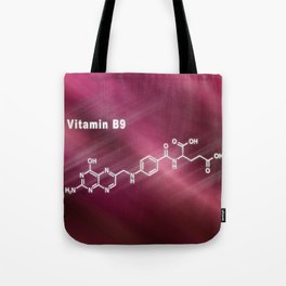 Vitamin B9, folic acid, Structural chemical formula Tote Bag