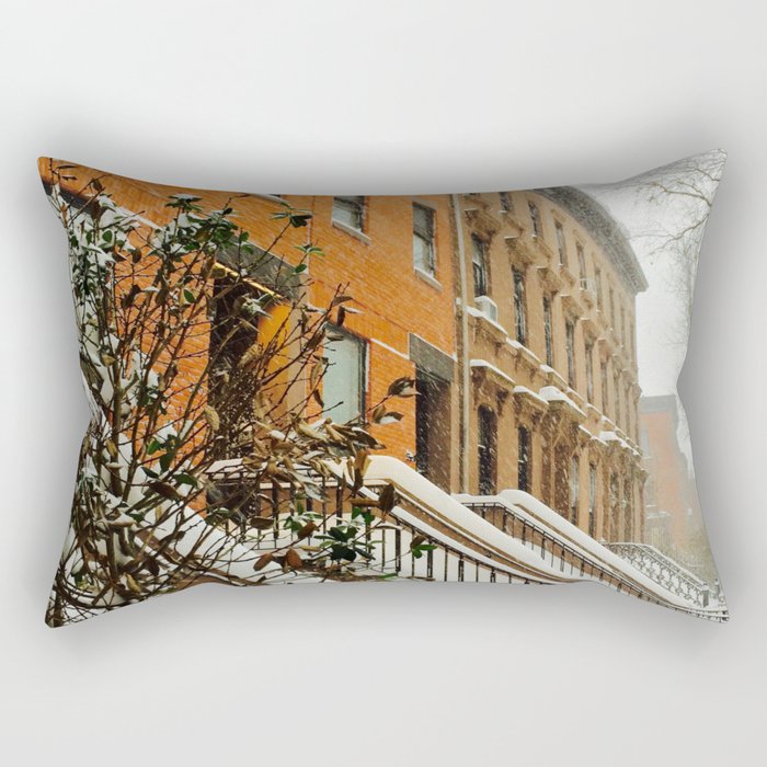 Brooklyn Wintertime is coming Brownstone Rectangular Pillow