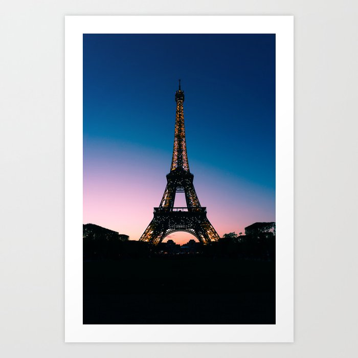 Eiffel Tower At Sunset Art Print By Loveandoliveoil Society6