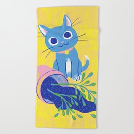 Plant Destroyer Kitty Cat Beach Towel