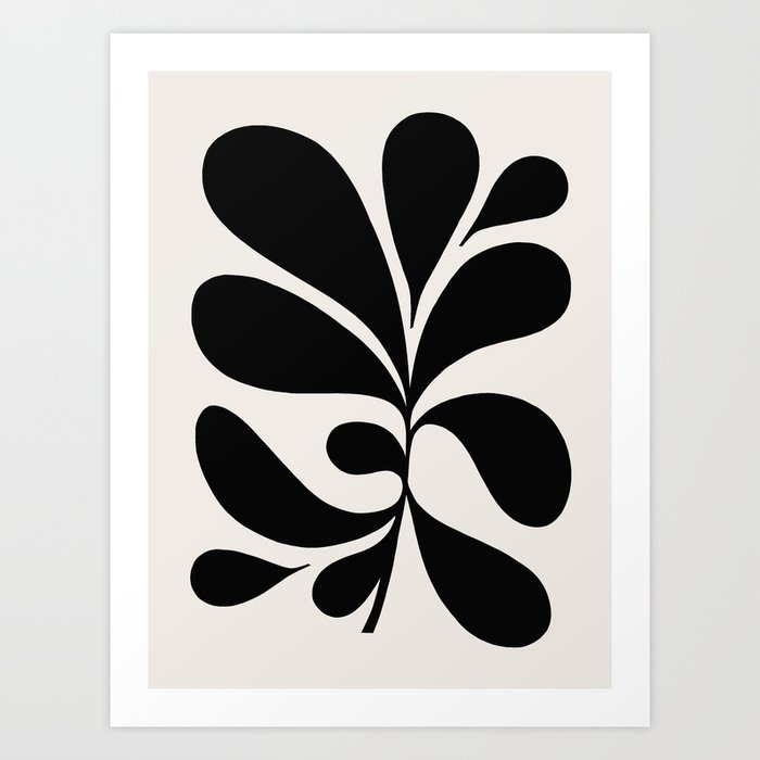 Maxi Botanical Black on Beige - Set 1.1 Art Print