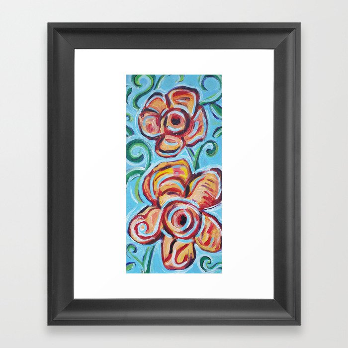 Two orange flowers Framed Art Print