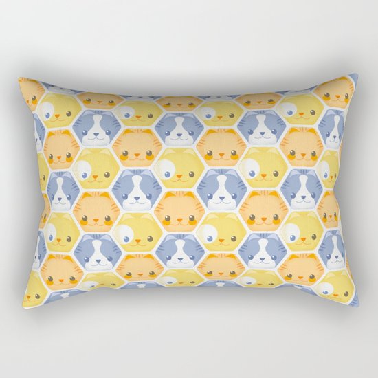 Hexy Cats Rectangular Pillow