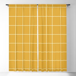 Yellow Mustard #9 Grid Pattern Line Stripe Minimalist Geometric Stripes Lines Spring Summer Blackout Curtain