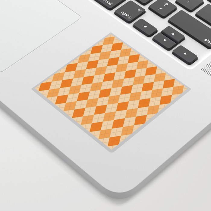 Orange Argyle Sticker