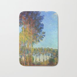 Poplars on the banks of the River Epta, Greece landscape painting by Claude Monet Bath Mat | Seine, Sicily, Italy, Rome, Stonepine, Landscape, Painting, Scenery, River, Florence 