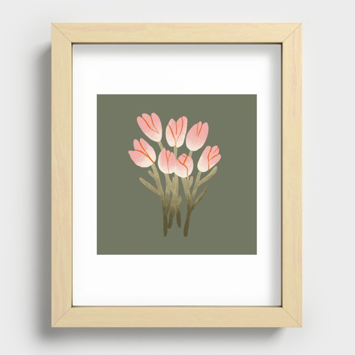Tulip Drawing Recessed Framed Print