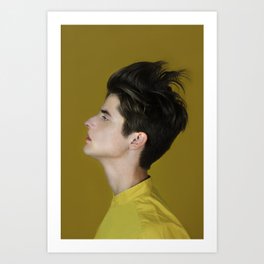 Man in yellow Art Print