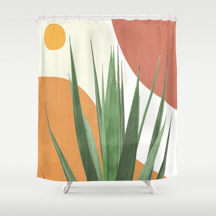 Abstract Agave Plant Shower Curtain