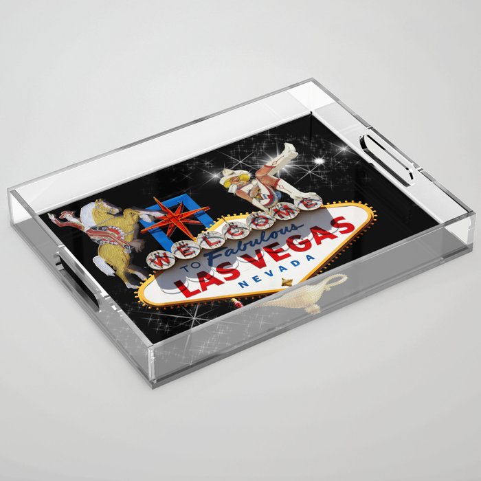 Las Vegas Welcome Sign Acrylic Tray by Gravityx9