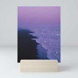 PURPLE MAGIC | seascape | glitter collage art | aesthetic of nature | yana potter digital art Mini Art Print