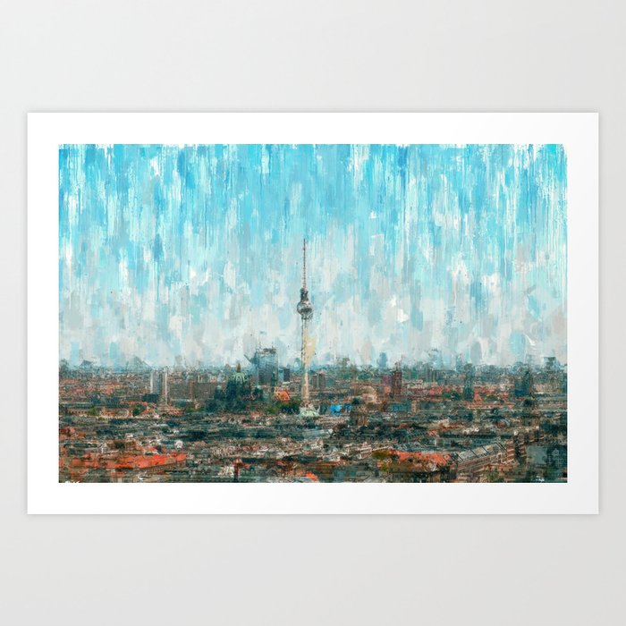 Berlin Skyline Tv Tower City Painting Impressionism