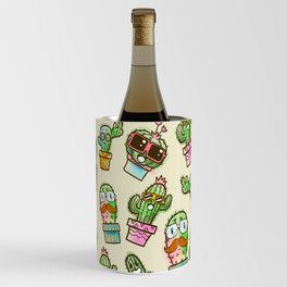 Funny & Cute Cactus Cartoon Pattern Wine Chiller